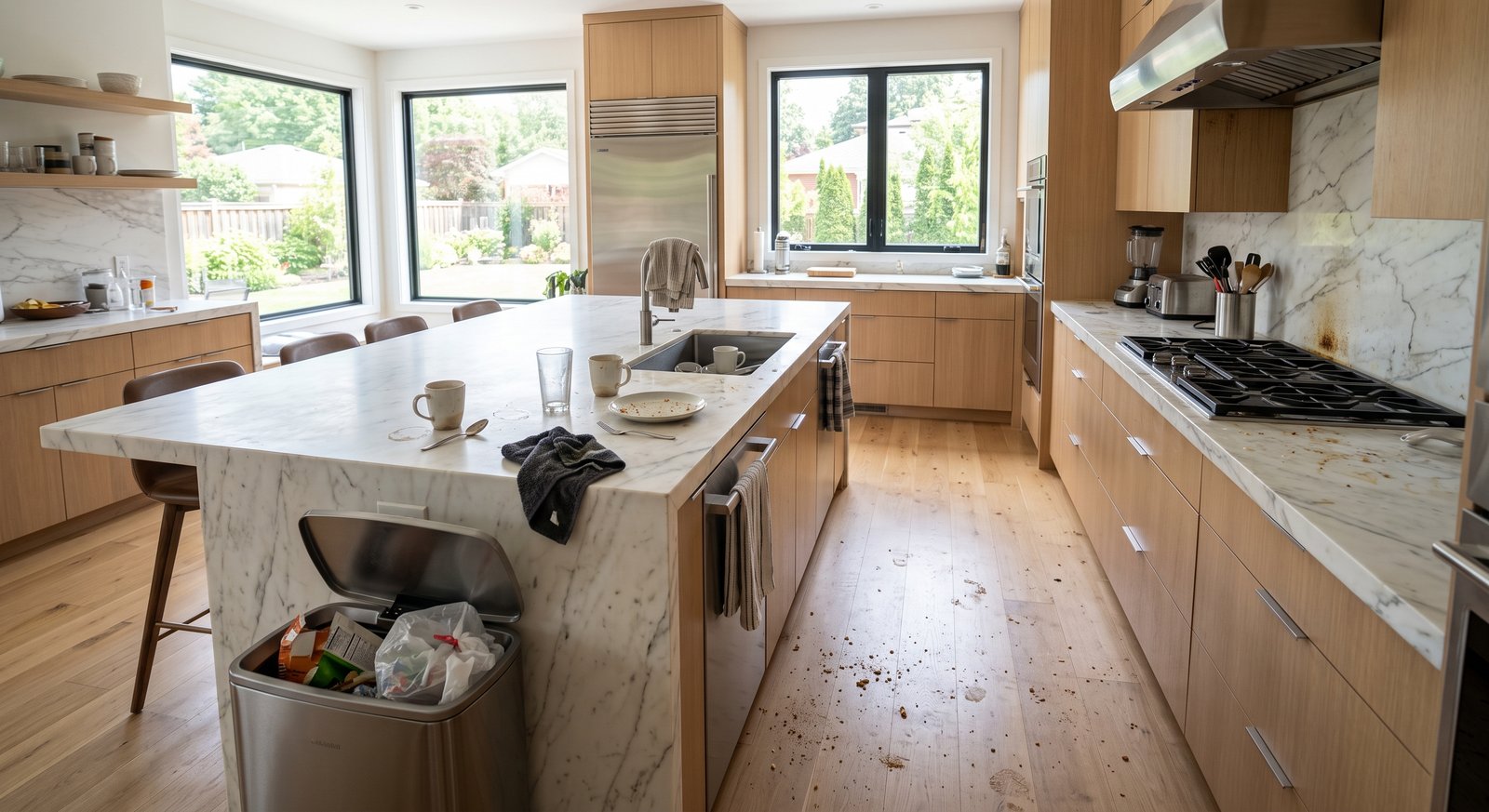 Kitchen before cleaning